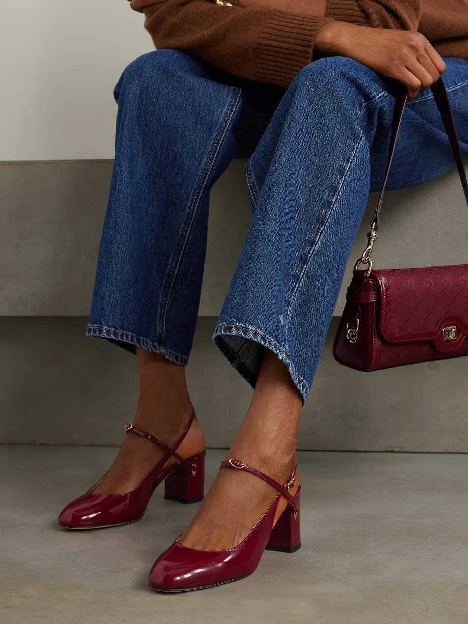 Mattia 65 patent-leather slingback pumps Mattia 65 patent-leather slingback pumps