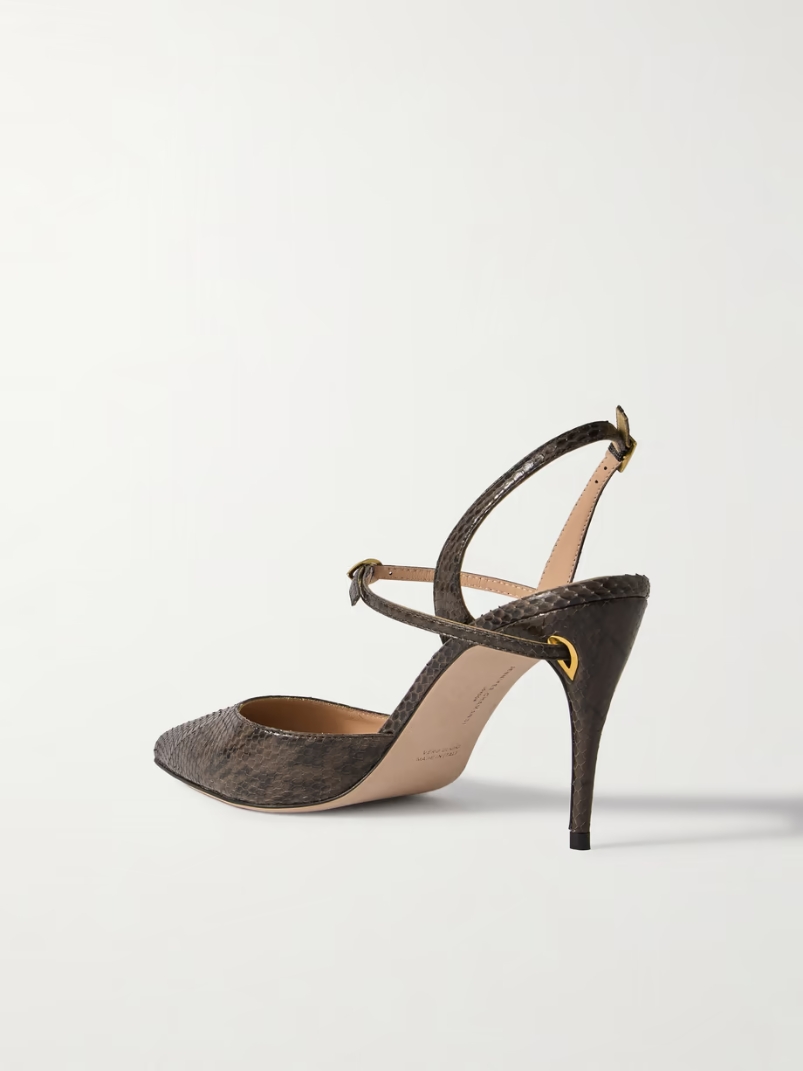 Vittorio 85 elaphe point-toe slingback pumps Vittorio 85 elaphe point-toe slingback pumps