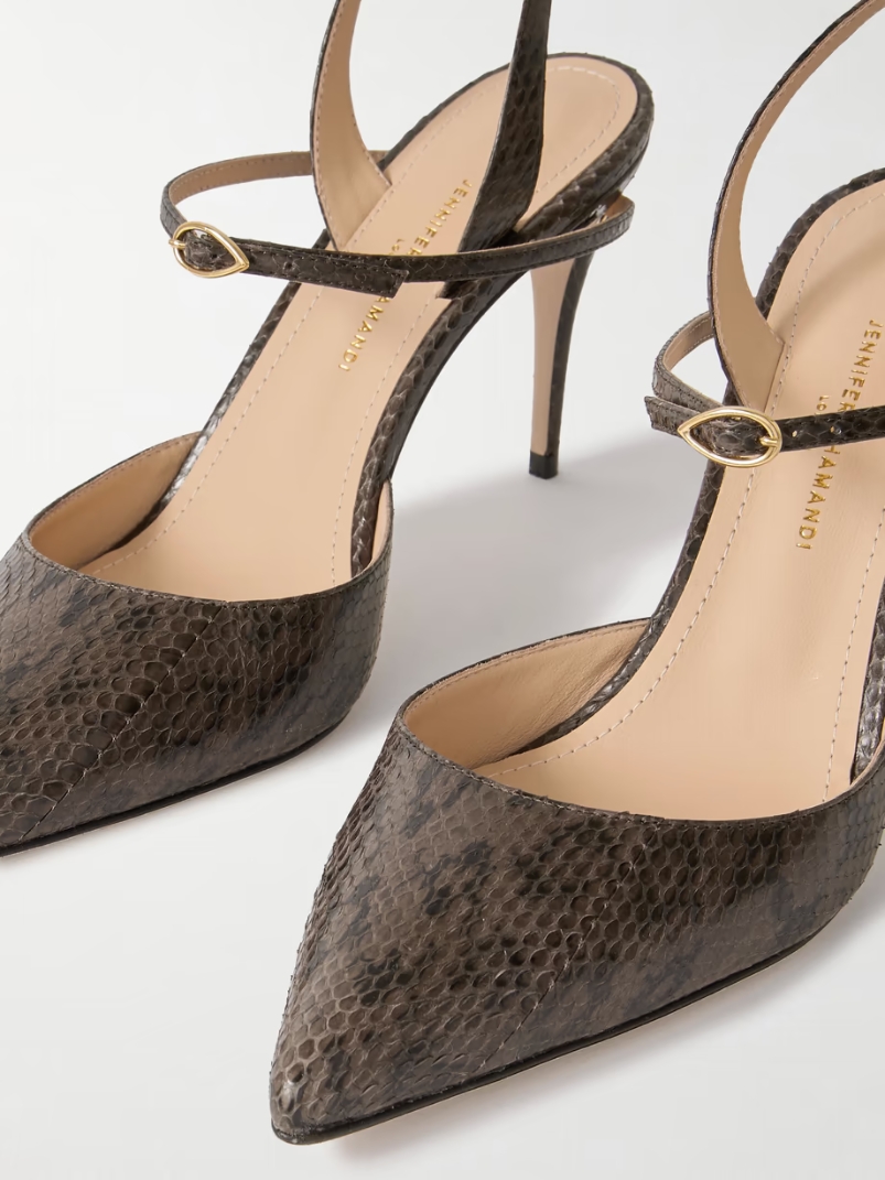 Vittorio 85 elaphe point-toe slingback pumps Vittorio 85 elaphe point-toe slingback pumps