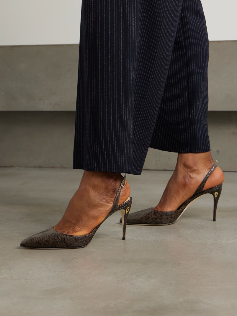 Vittorio 85 elaphe point-toe slingback pumps Vittorio 85 elaphe point-toe slingback pumps