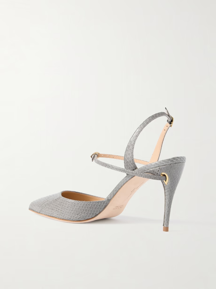 Vittorio 85 elaphe point-toe slingback pumps Vittorio 85 elaphe point-toe slingback pumps