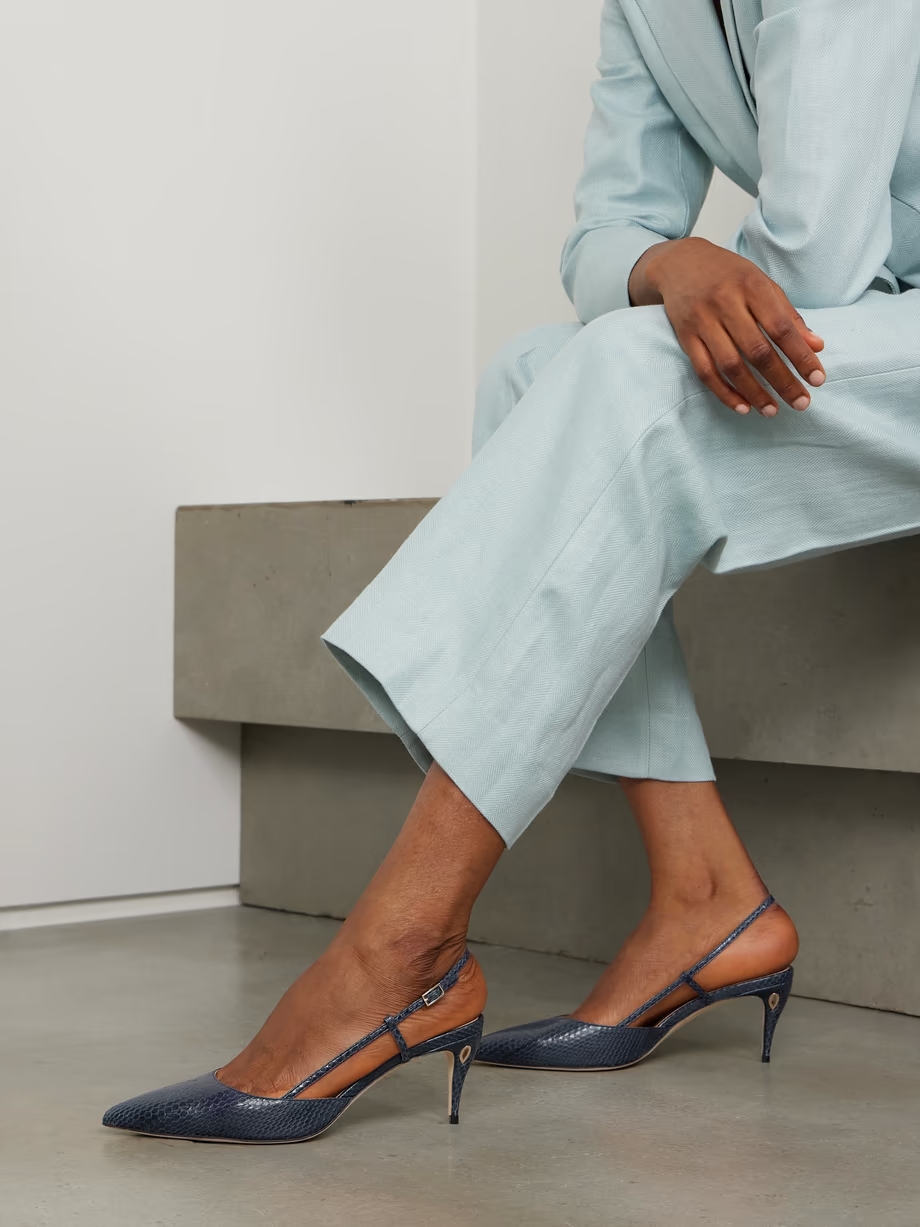 Mario 65 elaphe slingback pumps Mario 65 elaphe slingback pumps