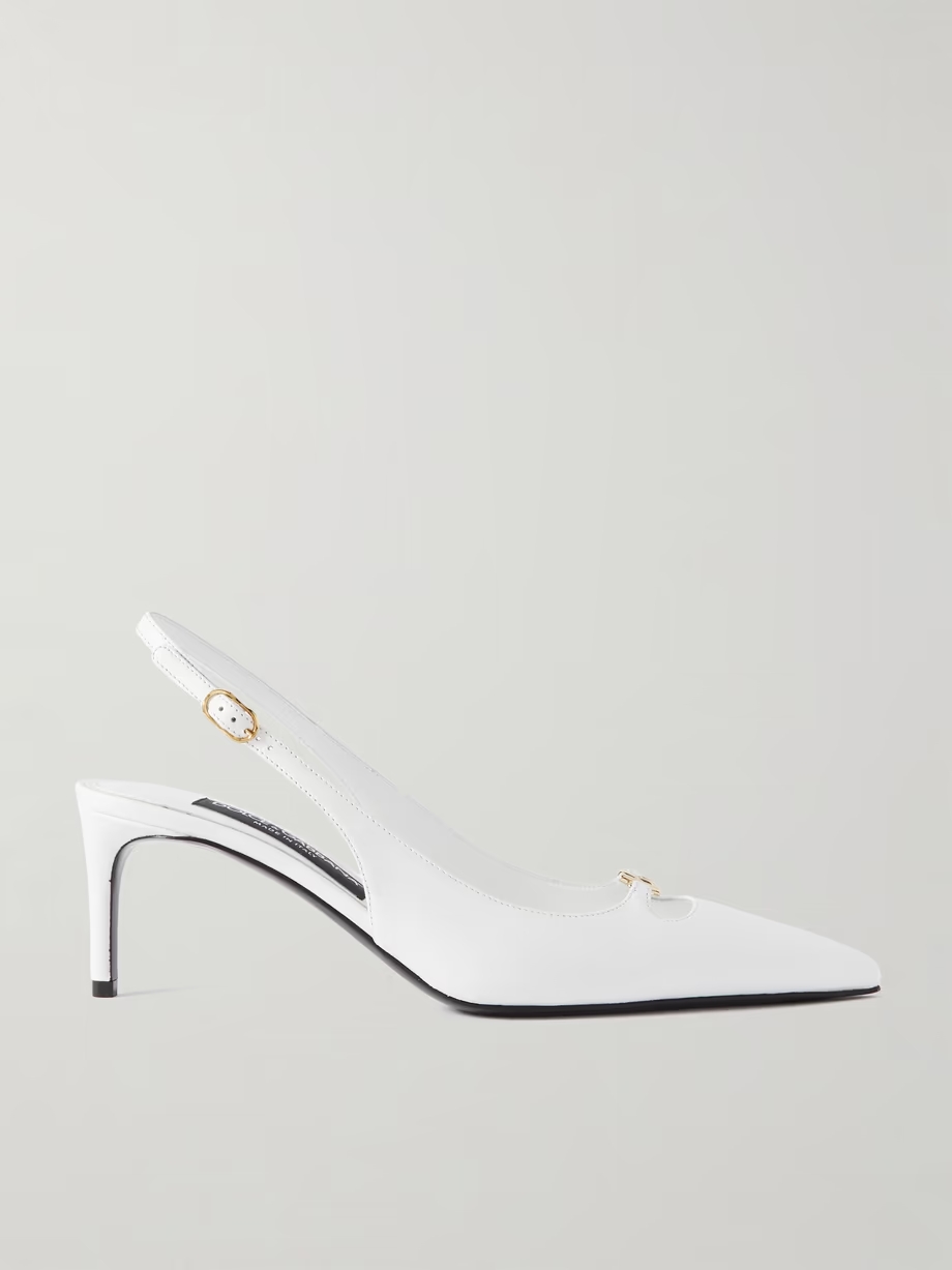 Lollo embellished leather slingback pumps Lollo embellished leather slingback pumps