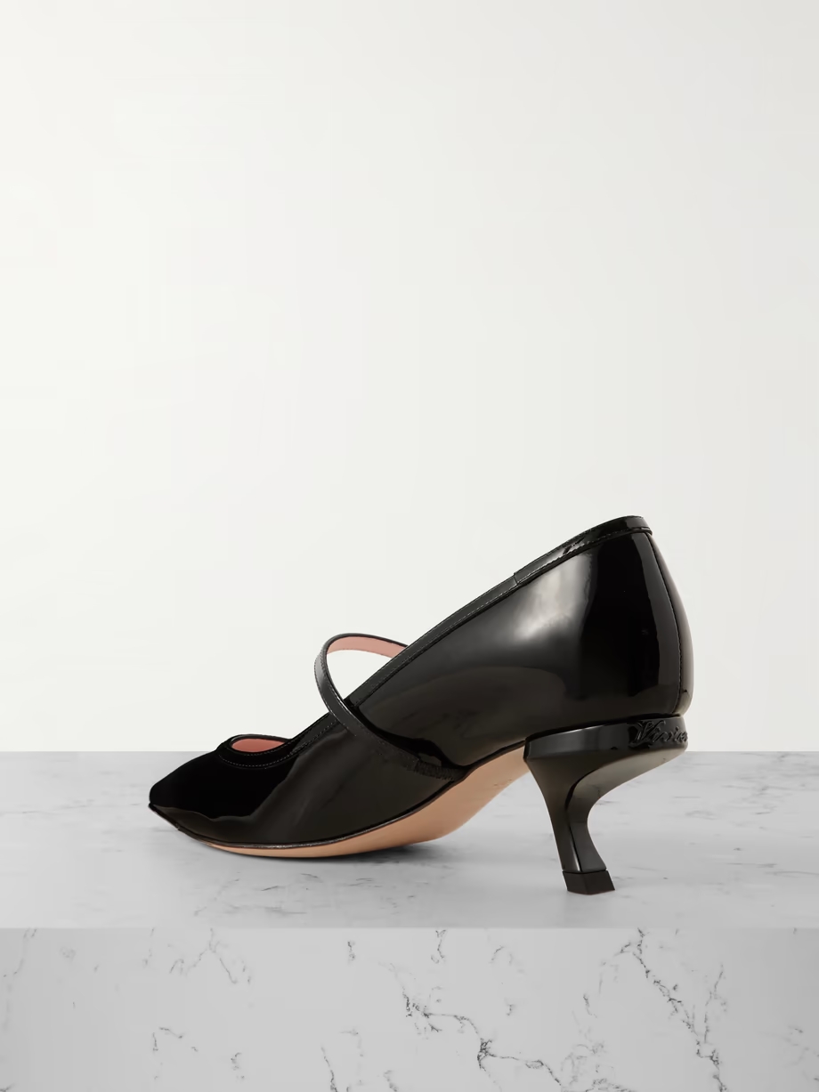 Virgule crystal-embellished patent-leather Mary Jane pumps Virgule crystal-embellished patent-leather Mary Jane pumps