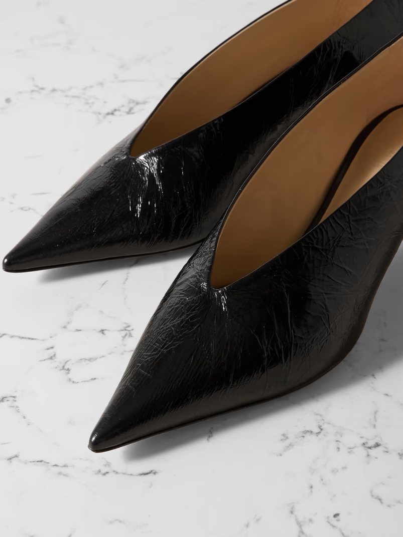 Babouche textured patent-leather pumps Babouche textured patent-leather pumps