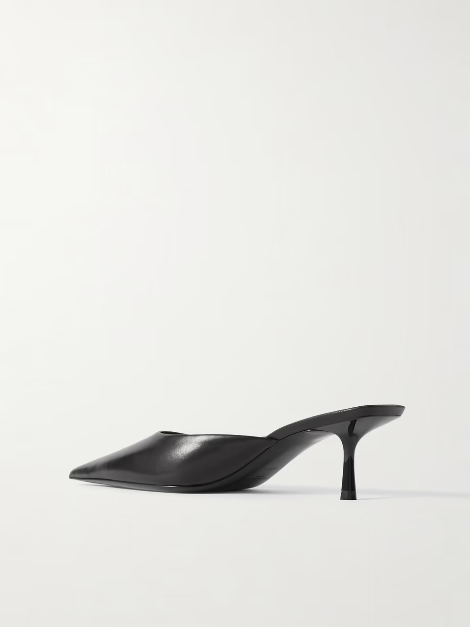 Barbara glossed-leather mules Barbara glossed-leather mules