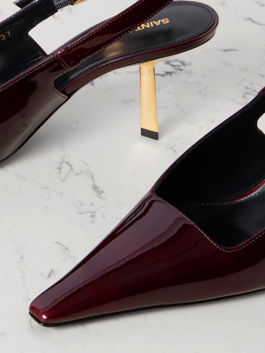 Lee patent-leather slingback pumps Lee patent-leather slingback pumps