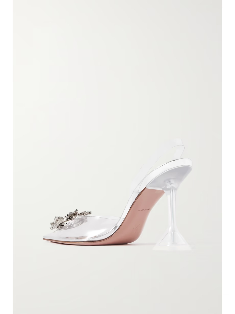 Begum crystal-embellished PVC slingback pumps Begum crystal-embellished PVC slingback pumps