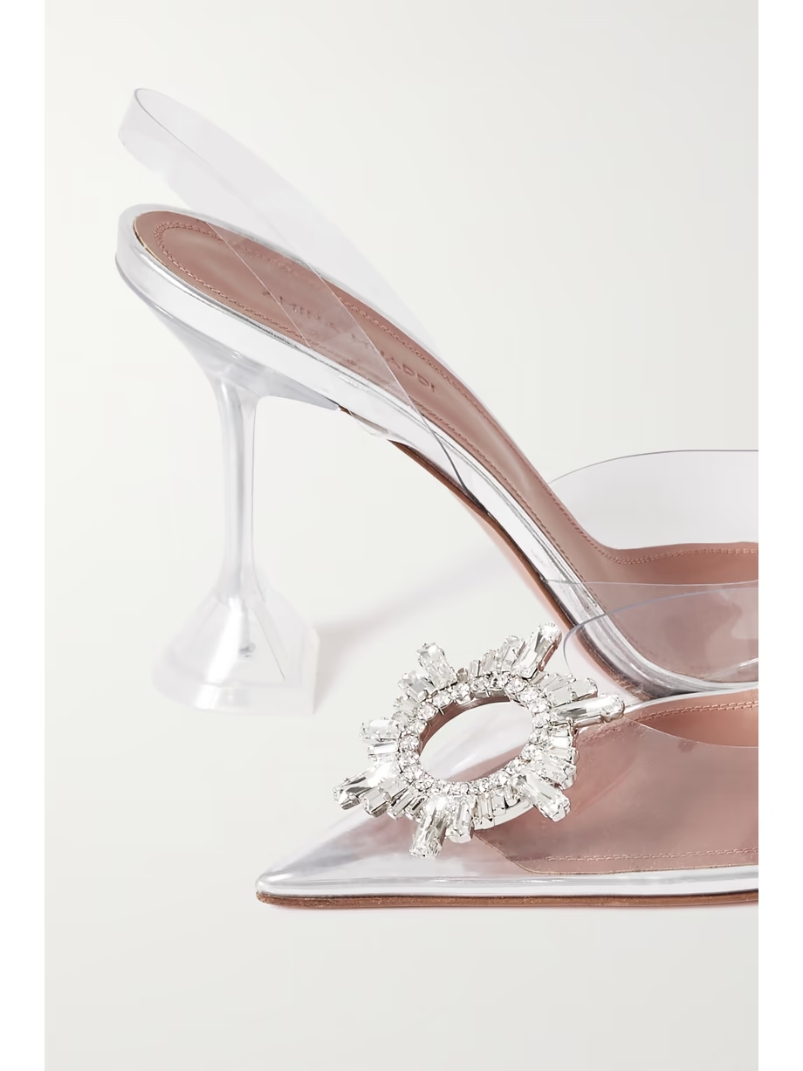 Begum crystal-embellished PVC slingback pumps Begum crystal-embellished PVC slingback pumps