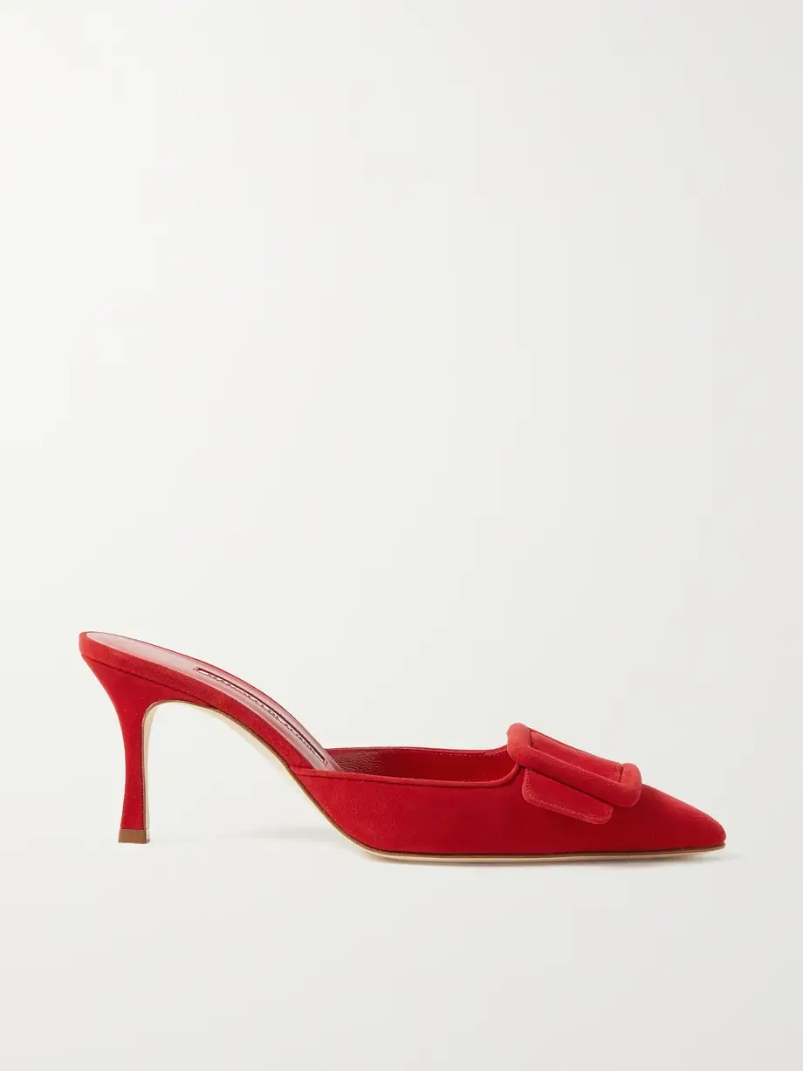 Maysale 70 buckled suede mules Maysale 70 buckled suede mules