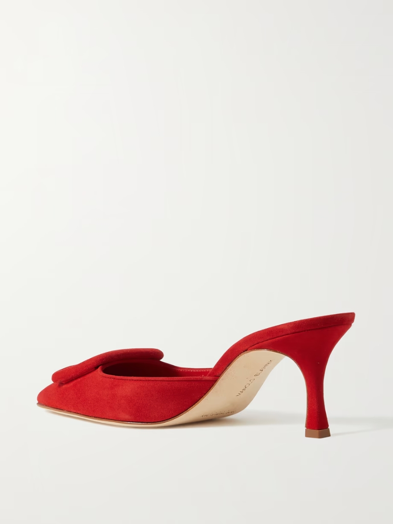 Maysale 70 buckled suede mules Maysale 70 buckled suede mules