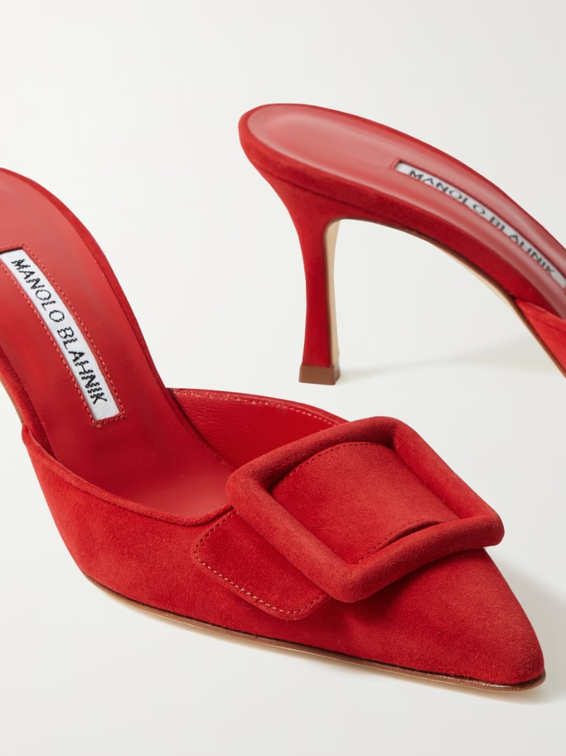 Maysale 70 buckled suede mules Maysale 70 buckled suede mules