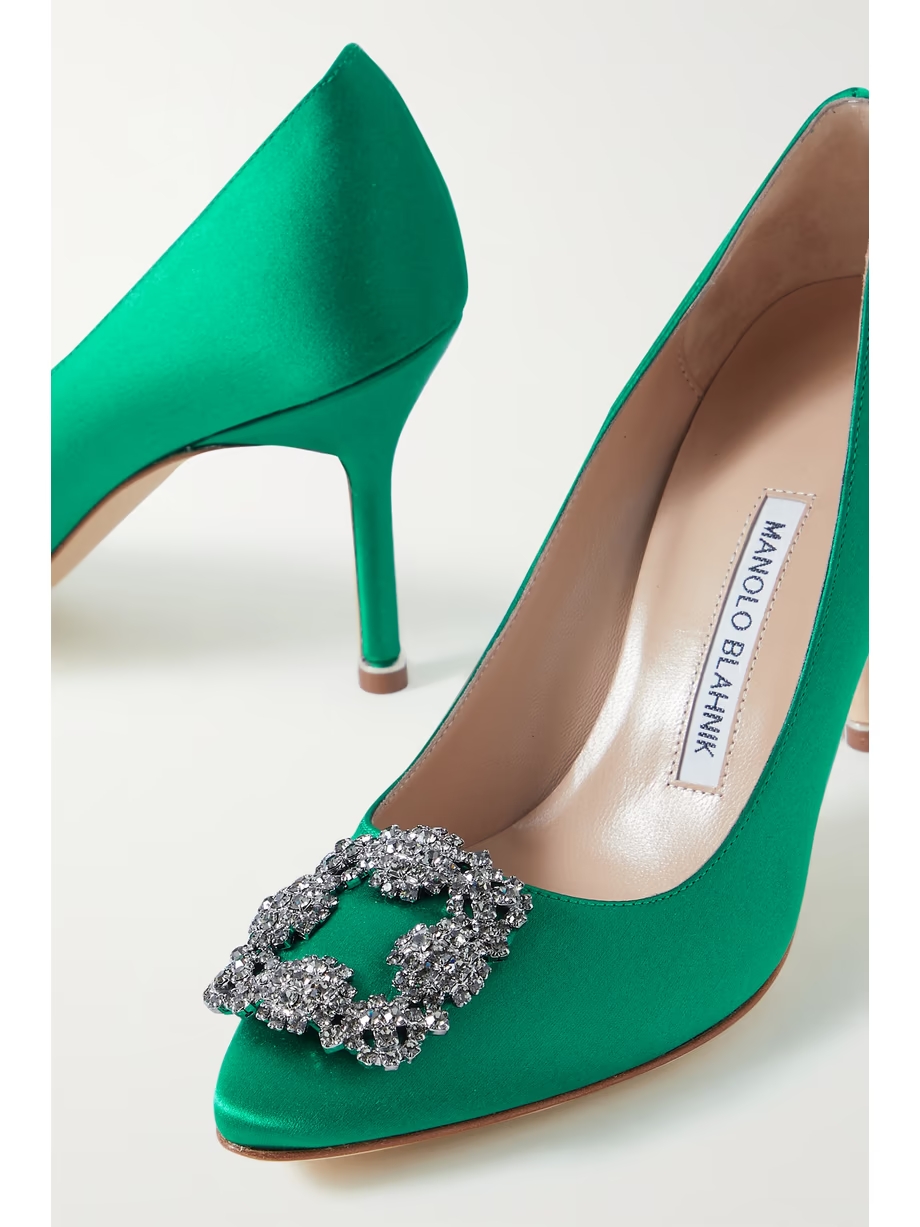 Hangisi 90 embellished satin pumps Hangisi 90 embellished satin pumps