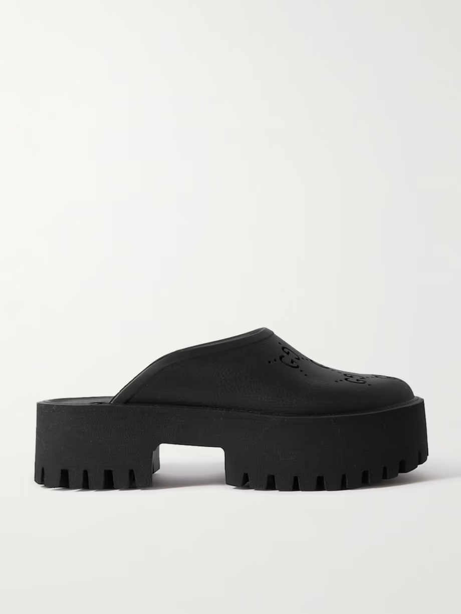 Elea perforated rubber platform mules Elea perforated rubber platform mules