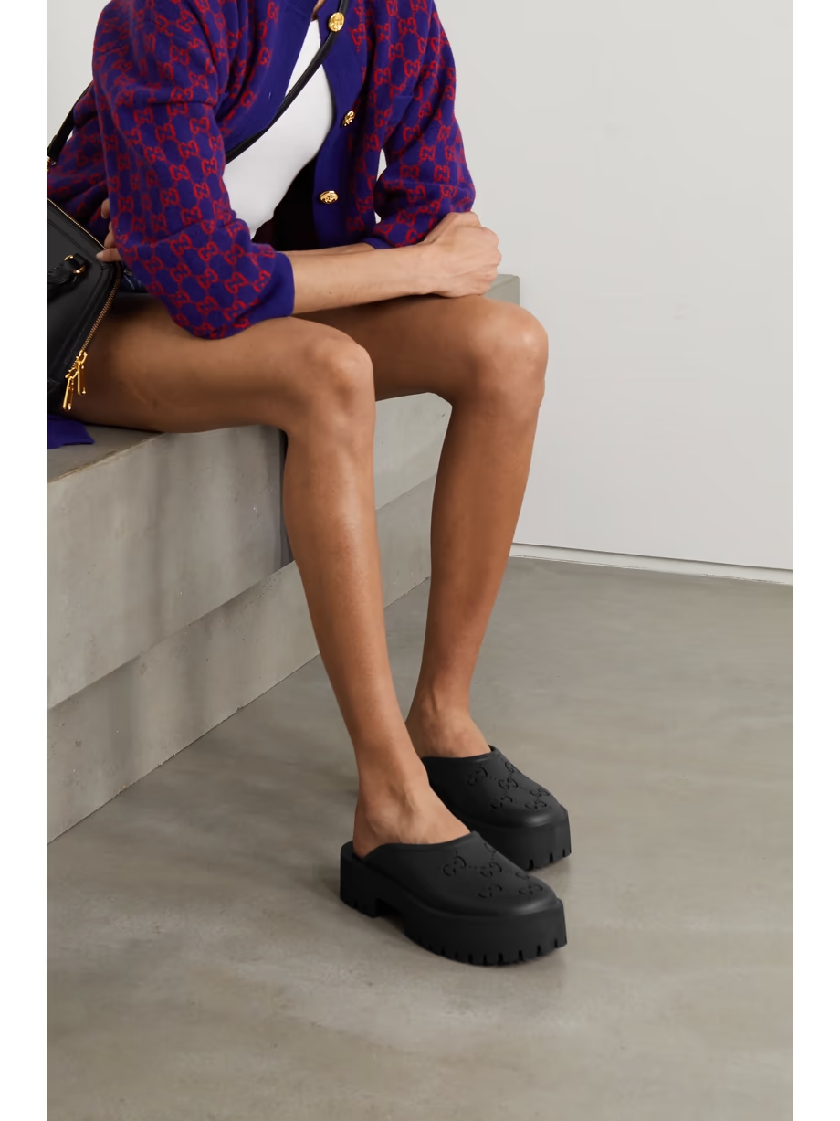 Elea perforated rubber platform mules Elea perforated rubber platform mules