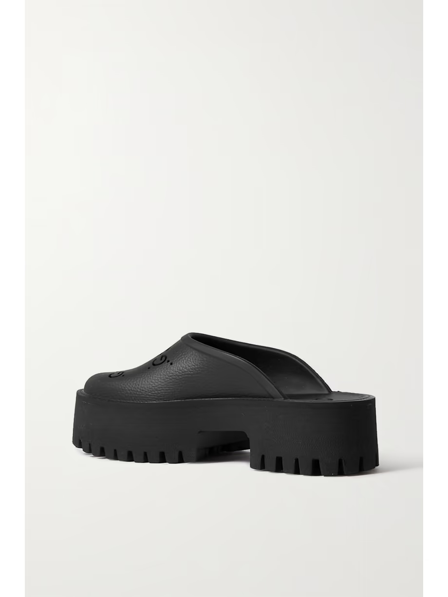 Elea perforated rubber platform mules Elea perforated rubber platform mules