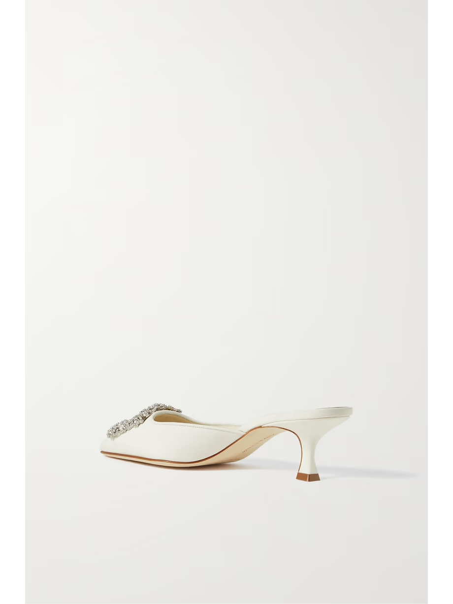 Maysale 50 buckled crepe de chine mules Maysale 50 buckled crepe de chine mules