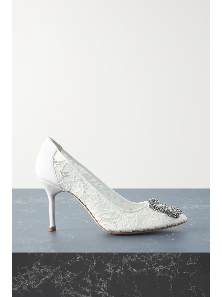 Hangisi 90 embellished corded lace pumps Hangisi 90 embellished corded lace pumps