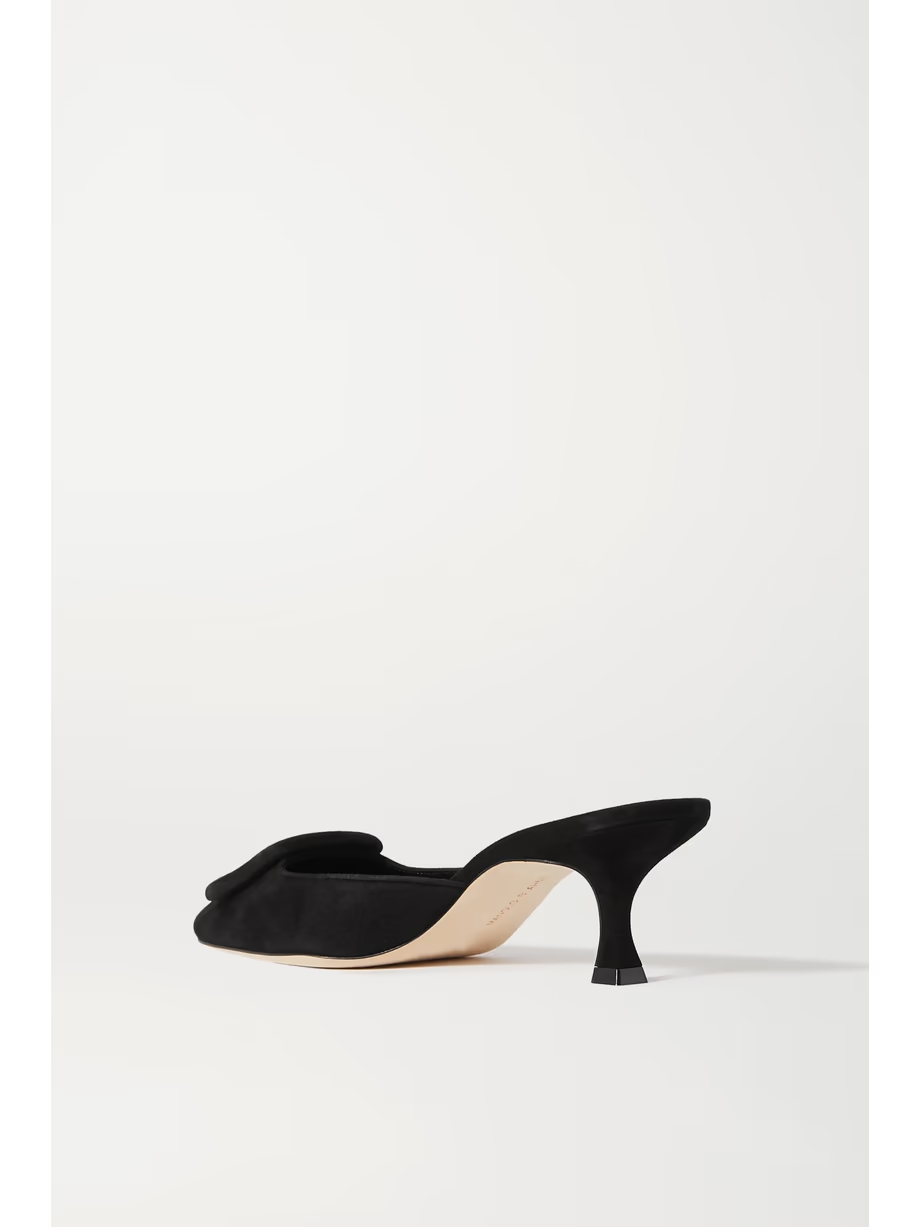 Maysale 50 buckled suede mules Maysale 50 buckled suede mules