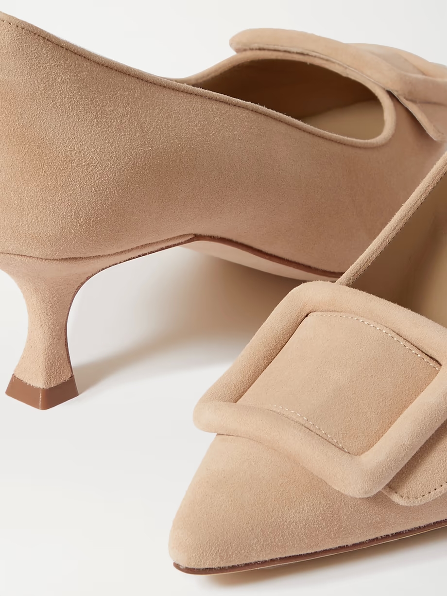 Maysale 50 buckled suede pumps Maysale 50 buckled suede pumps