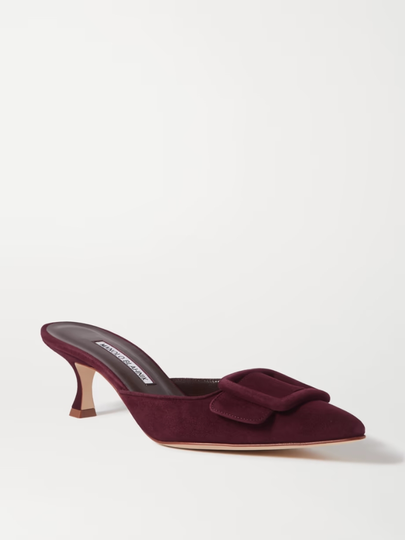 Maysale 50 buckled suede mules Maysale 50 buckled suede mules