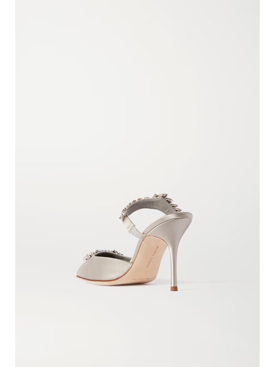 Lurum 90 crystal-embellished satin mules Lurum 90 crystal-embellished satin mules