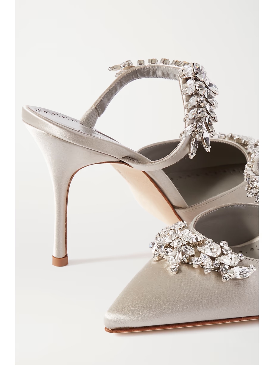 Lurum 90 crystal-embellished satin mules Lurum 90 crystal-embellished satin mules