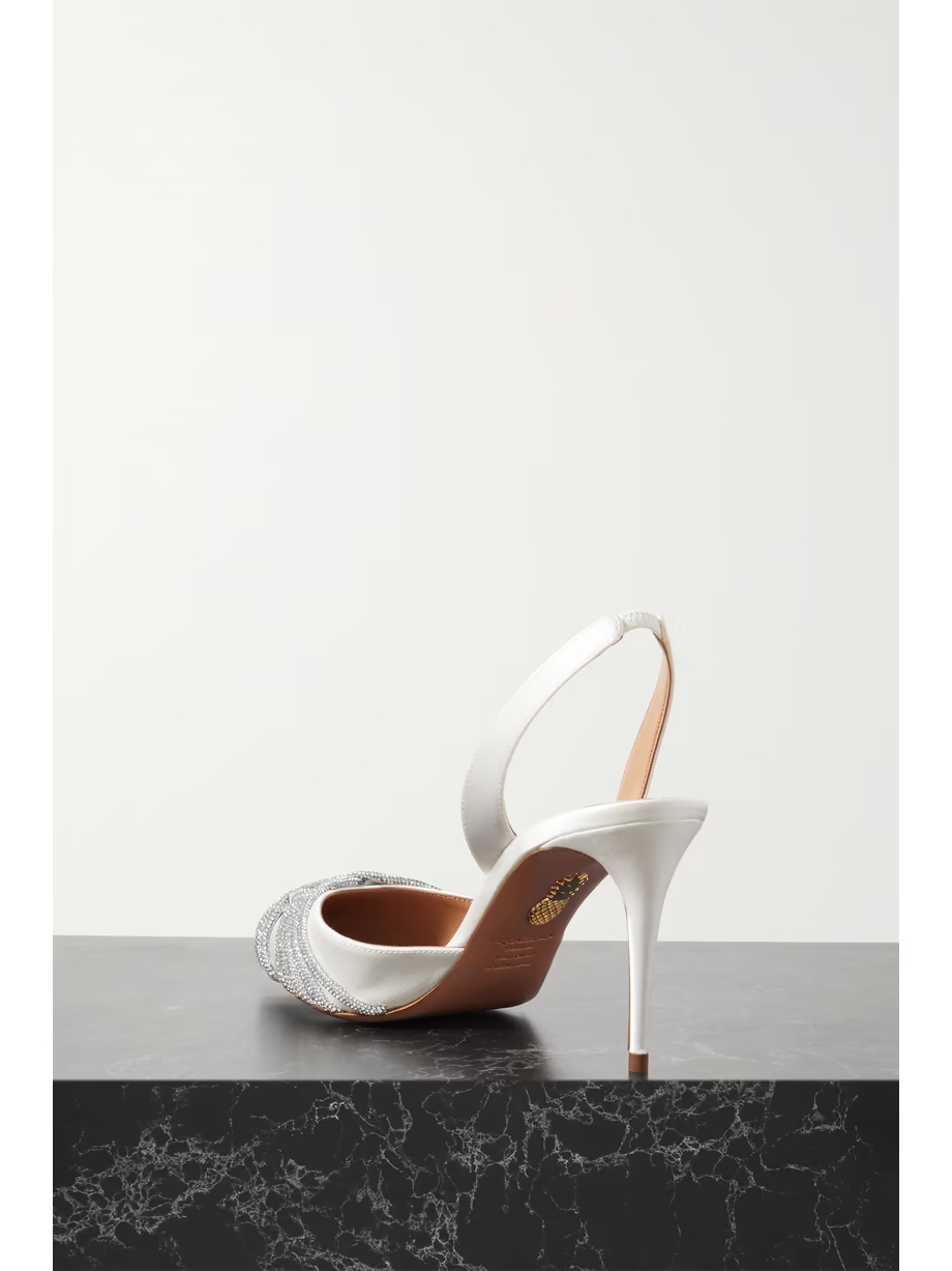 Gatsby 75 crystal-embellished satin slingback pumps Gatsby 75 crystal-embellished satin slingback pumps