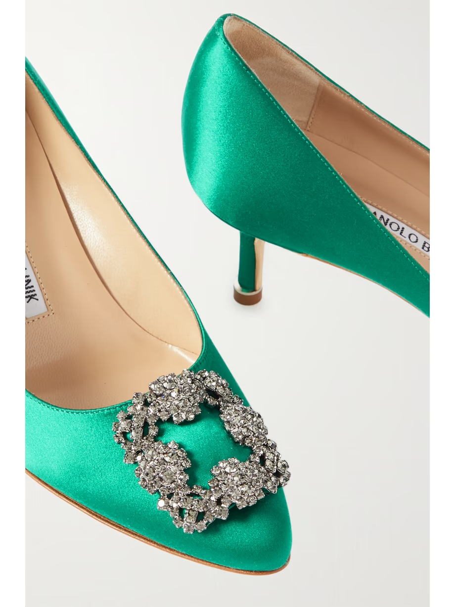 Hangisi 50 embellished satin pumps Hangisi 50 embellished satin pumps