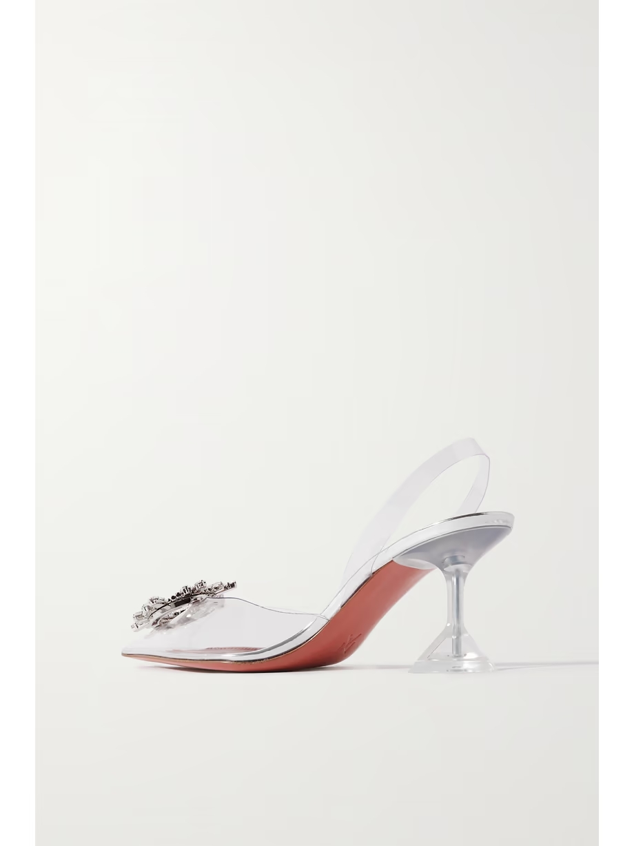 Begum crystal-embellished PVC slingback pumps Begum crystal-embellished PVC slingback pumps