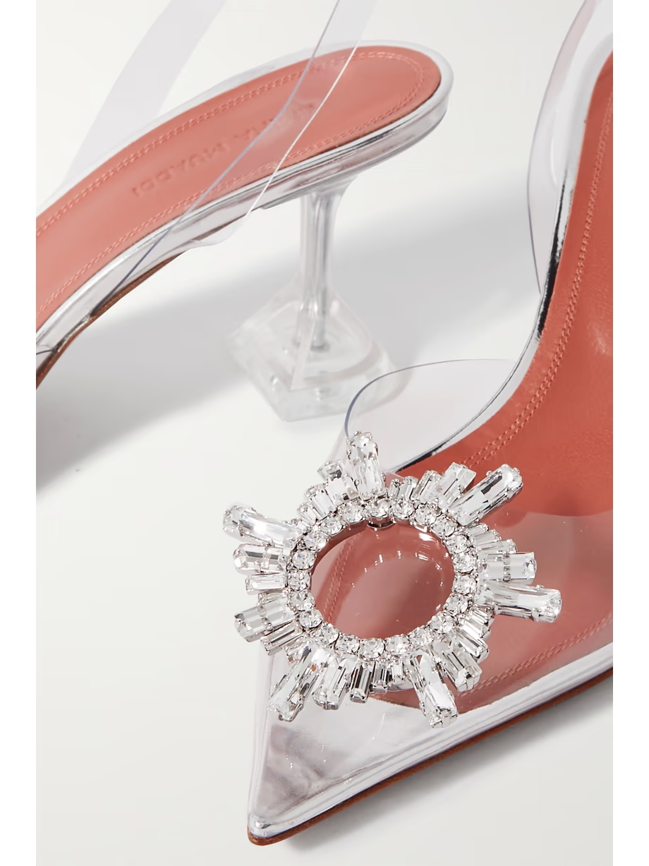 Begum crystal-embellished PVC slingback pumps Begum crystal-embellished PVC slingback pumps