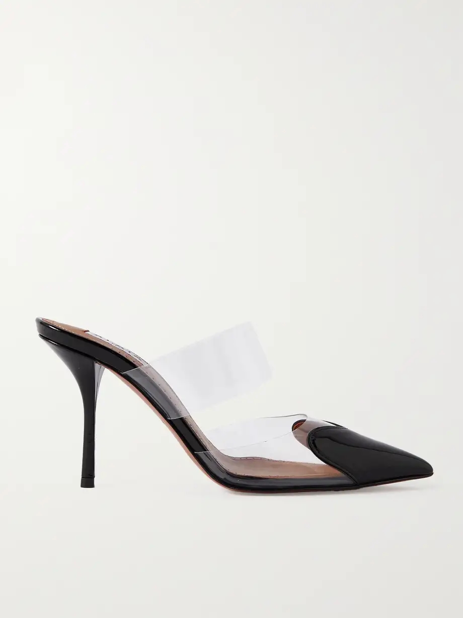Cœur 90 PU and patent-leather point-toe mules Cœur 90 PU and patent-leather point-toe mules
