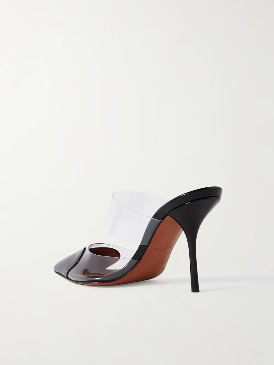 Cœur 90 PU and patent-leather point-toe mules Cœur 90 PU and patent-leather point-toe mules