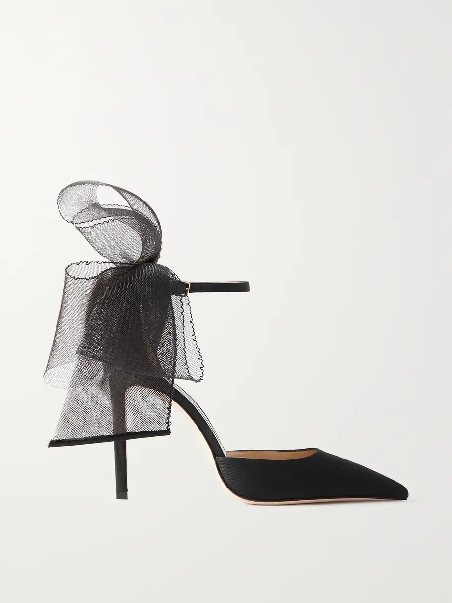 Averly 100 bow-detailed faille pumps Averly 100 bow-detailed faille pumps