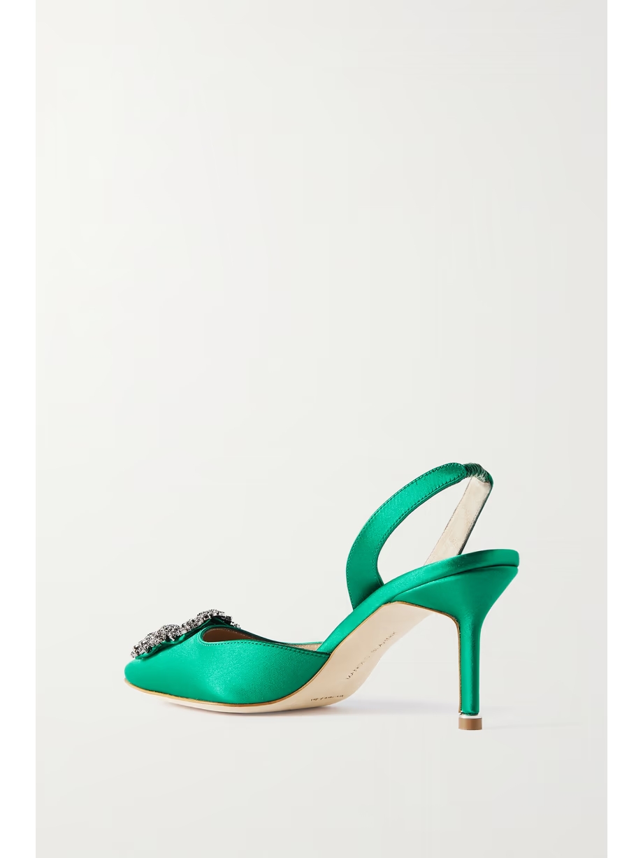 Hangisli 70 embellished satin slingback pumps Hangisli 70 embellished satin slingback pumps