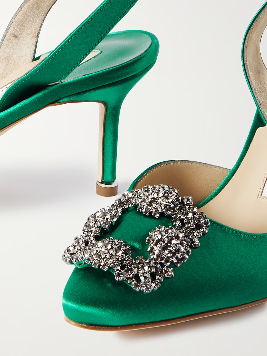 Hangisli 70 embellished satin slingback pumps Hangisli 70 embellished satin slingback pumps