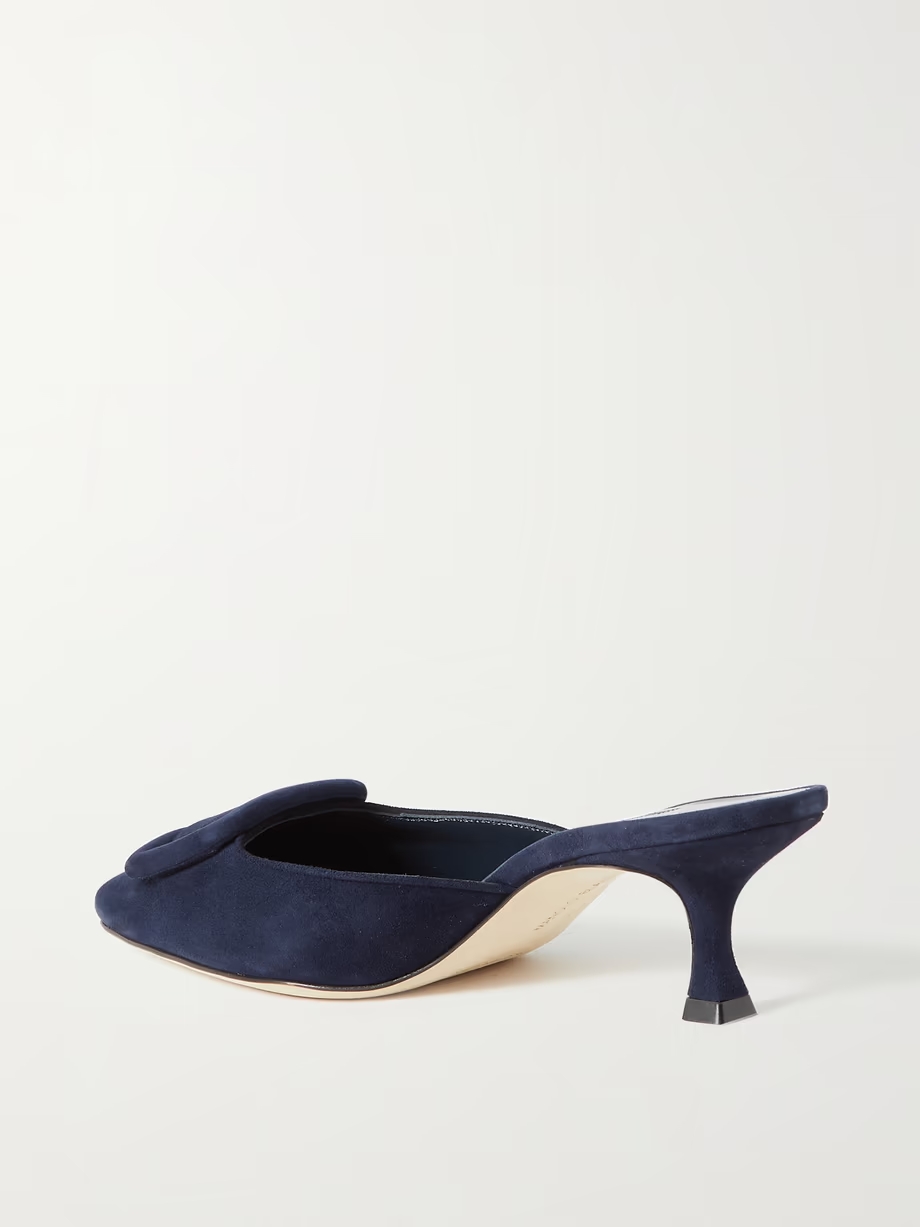 Maysale 50 buckled suede mules Maysale 50 buckled suede mules