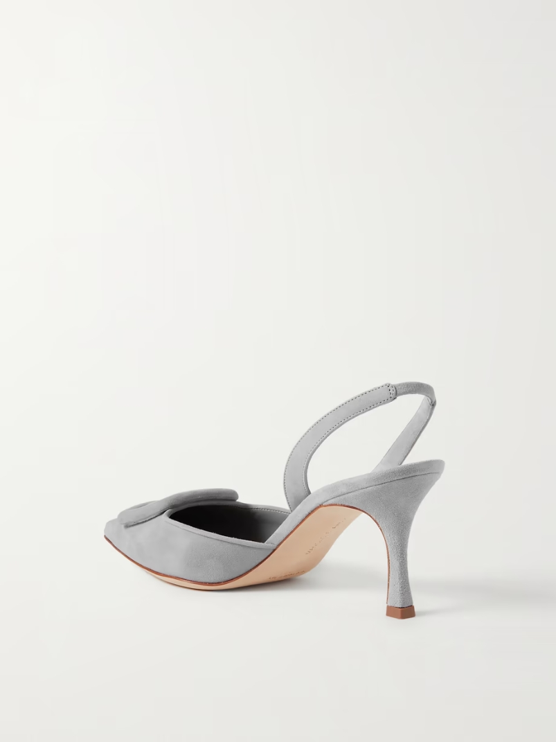 Maysli 70 buckled suede slingback pumps Maysli 70 buckled suede slingback pumps