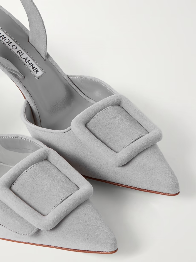 Maysli 70 buckled suede slingback pumps Maysli 70 buckled suede slingback pumps