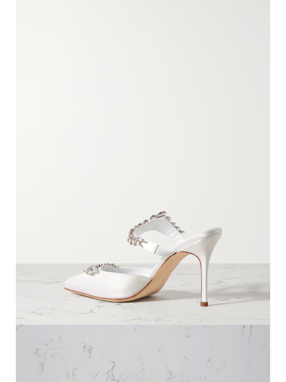 Lurum 90 crystal-embellished satin mules Lurum 90 crystal-embellished satin mules