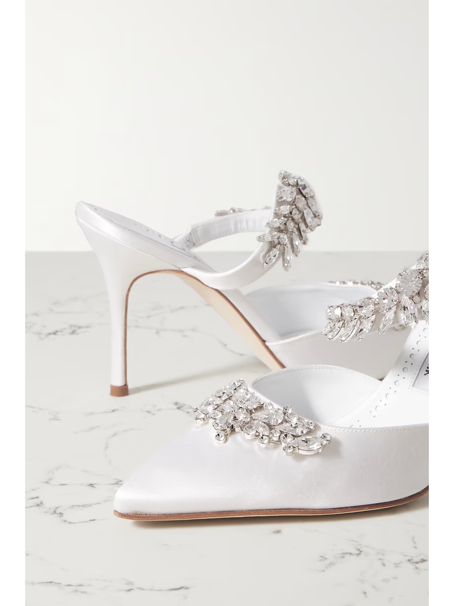 Lurum 90 crystal-embellished satin mules Lurum 90 crystal-embellished satin mules