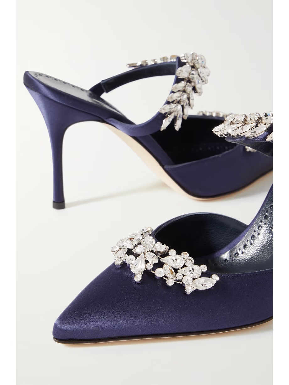 Lurum 90 crystal-embellished satin mules Lurum 90 crystal-embellished satin mules