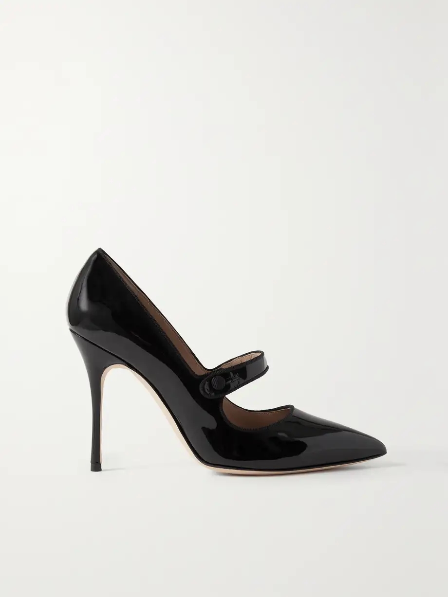 Campari 105 grosgrain-trimmed patent-leather pumps Campari 105 grosgrain-trimmed patent-leather pumps
