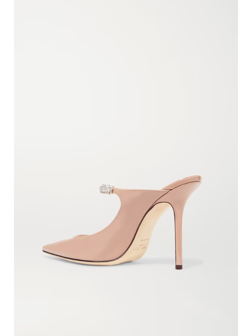Bing 100 crystal-embellished patent-leather mules Bing 100 crystal-embellished patent-leather mules