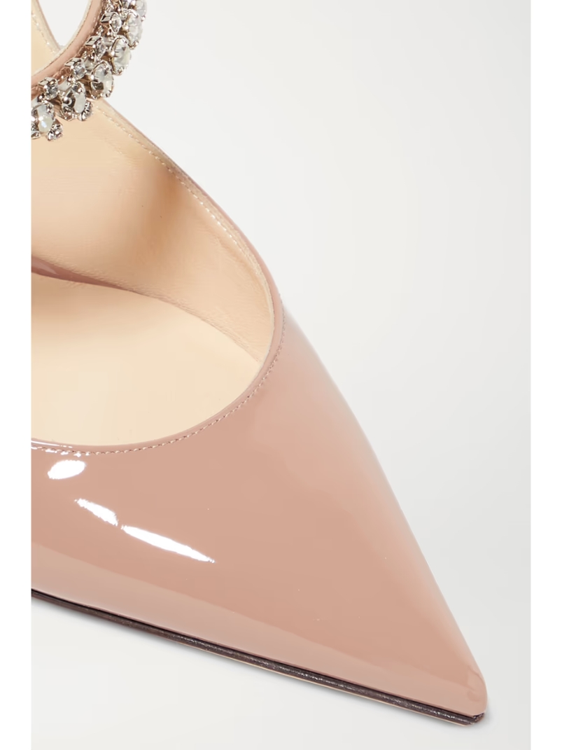 Bing 100 crystal-embellished patent-leather mules Bing 100 crystal-embellished patent-leather mules