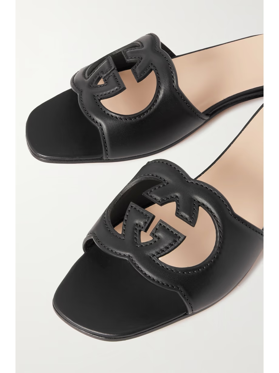 Cutout leather slides Cutout leather slides
