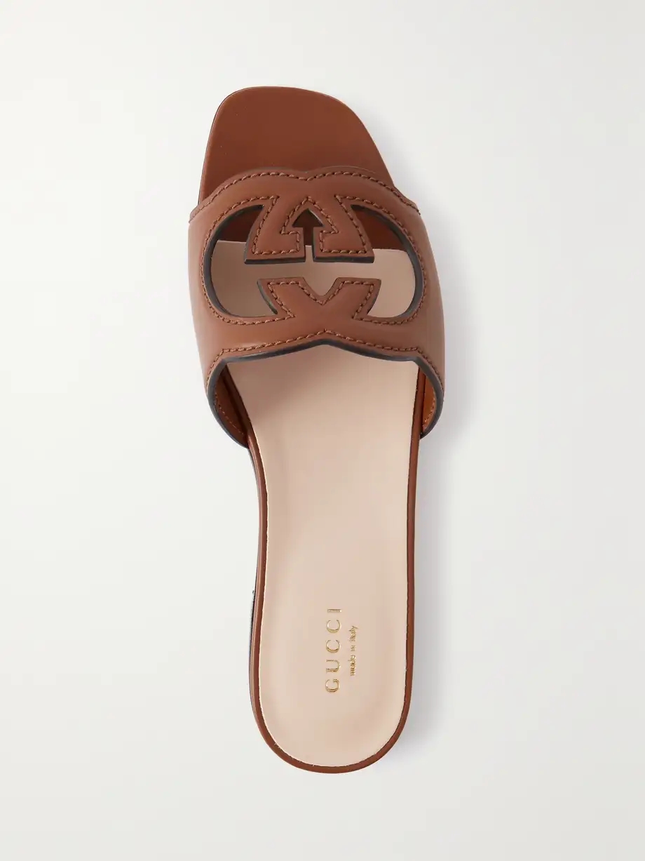 Cutout leather slides Cutout leather slides