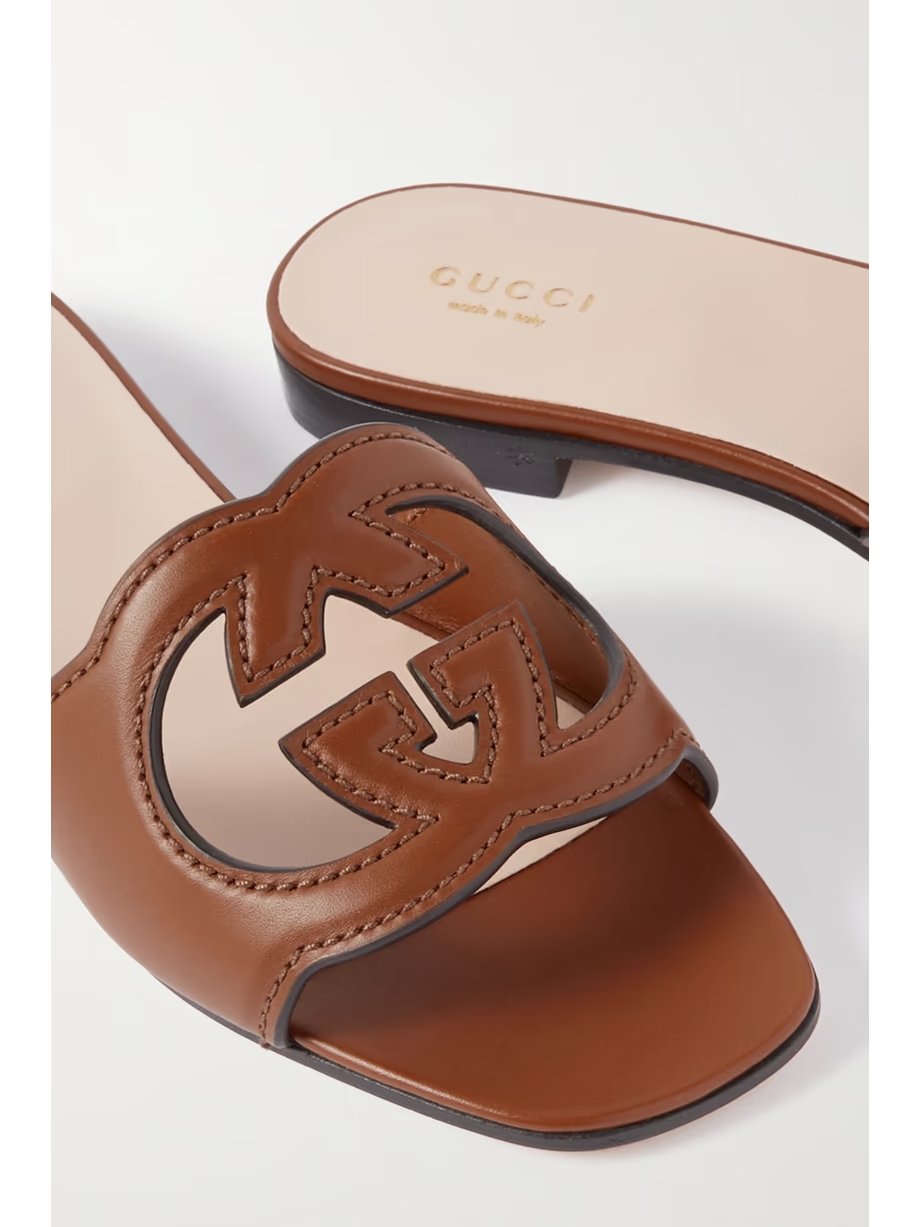 Cutout leather slides Cutout leather slides