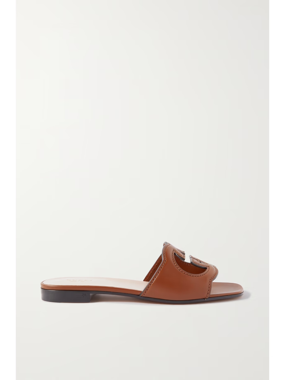 Cutout leather slides Cutout leather slides