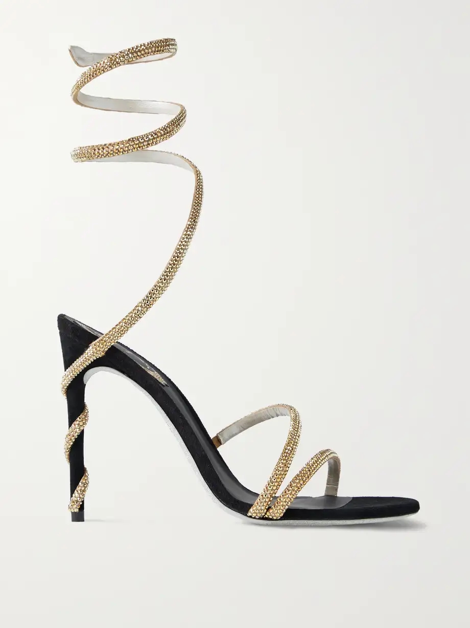Crystal-embellished suede sandals Crystal-embellished suede sandals